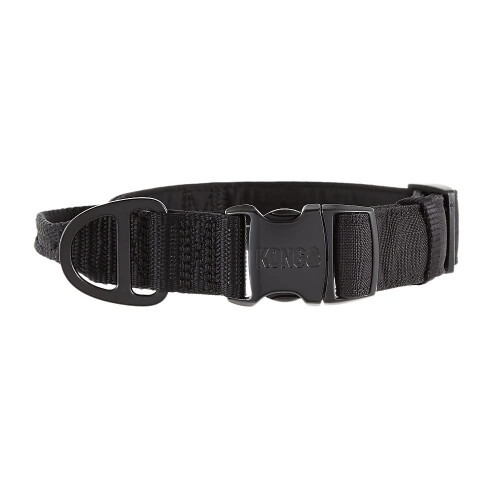 KONG KONG Ultra Durable Padded Comfort Handle Dog Collar (Medium  Black) 1