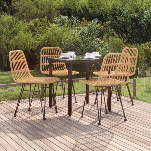 VidaXL vidaXL 5-tlg. Garten-Essgruppe Poly Rattan