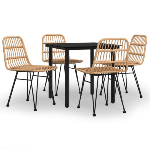 VidaXL vidaXL 5-tlg. Garten-Essgruppe Poly Rattan 1