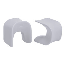 ECR4Kids Wave Seat, 14in - 15.1in Hauteur d'assise, Tabouret Light Grey, 2-Pack