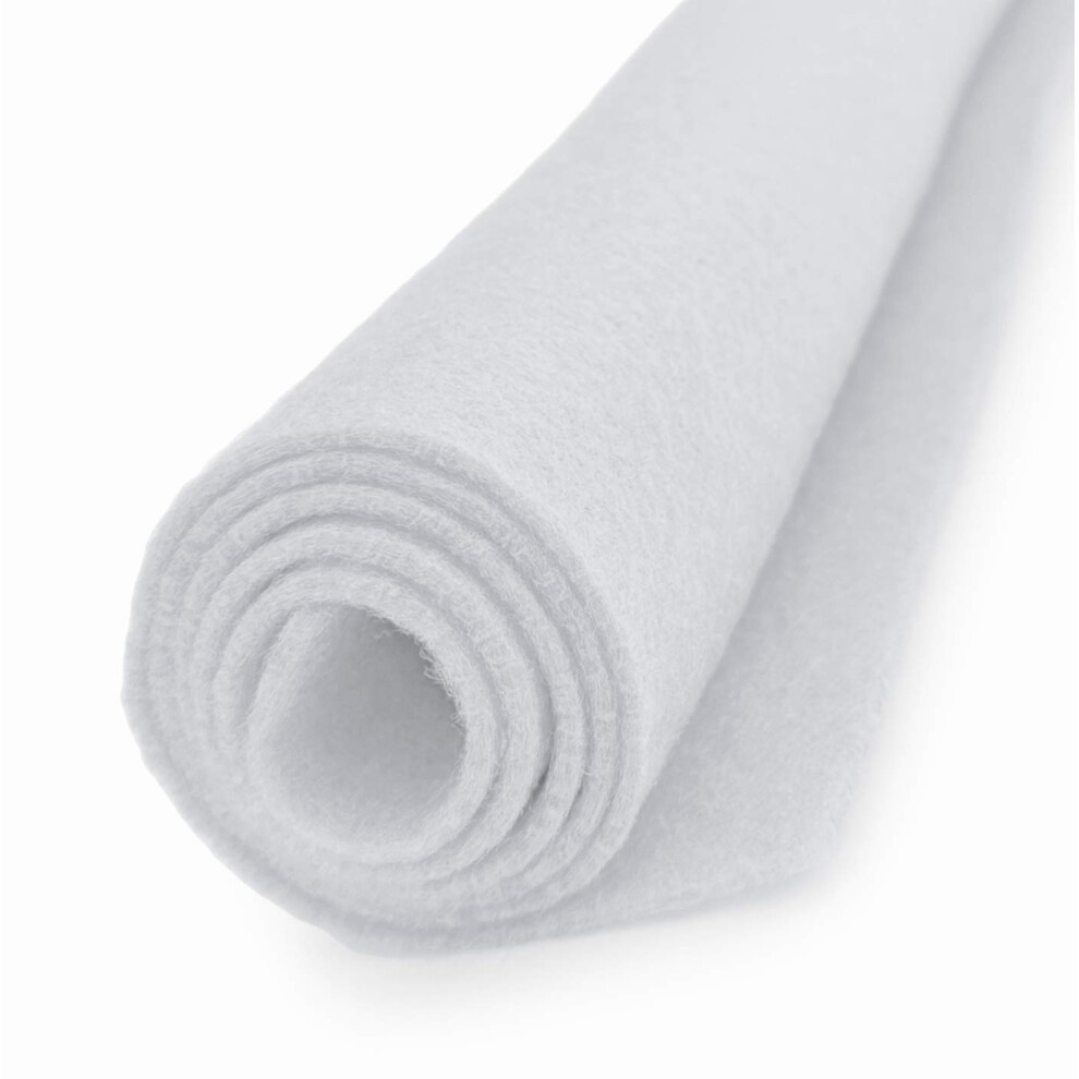 White - Wool Felt Oversized Sheet - 20% Wool Blend - 1 12x18 inch Shee