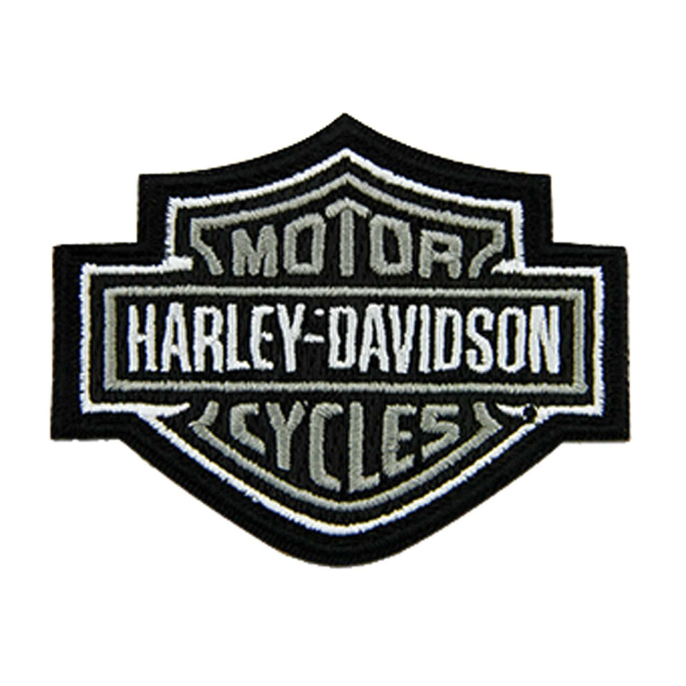 Harley-Davidson 3 inch Embroidered Gray Bar & Shield Logo Emblem Sew-O