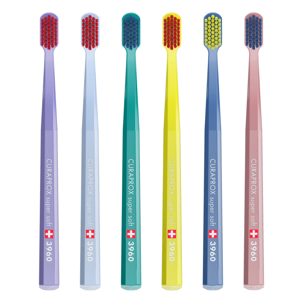 Curaprox Sensitive Supersoft Toothbrush CS 3960  6 Pack  Colors May Va