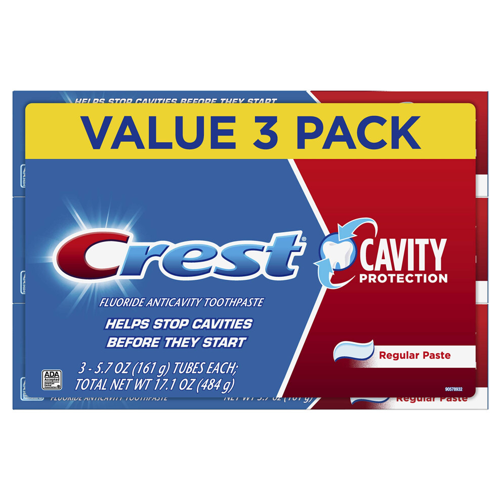 Crest Cavity Protection Toothpaste Regular Paste 5.7 Oz Pack Of 3