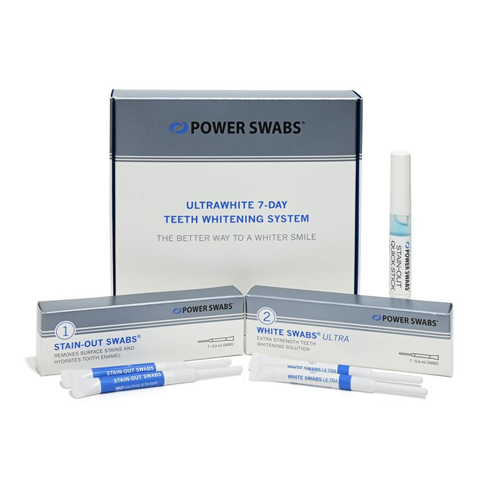 Power Swabs - 7 Day Professional Teeth Whitening Kit - for at Home Use