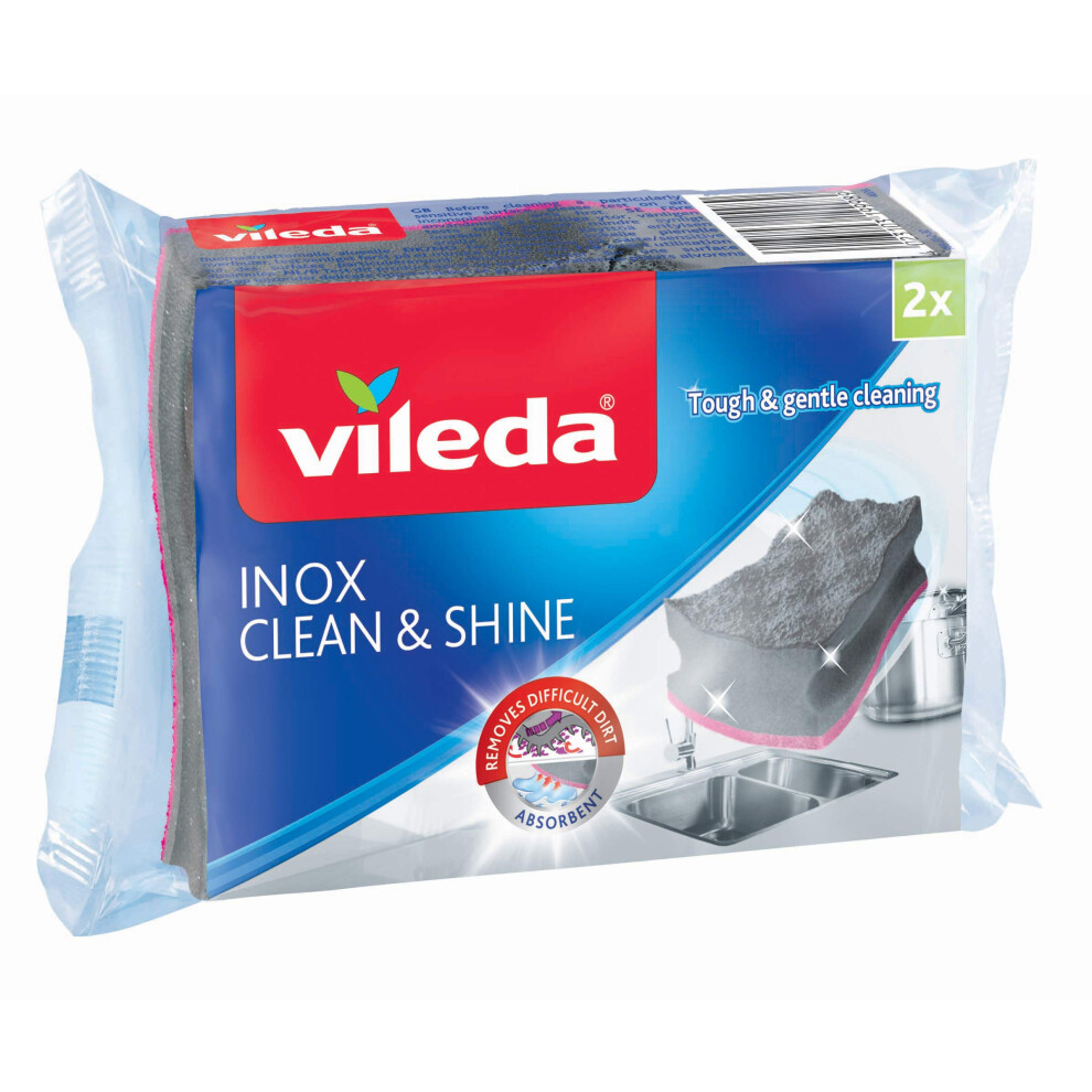 Vileda 157403 Clean & Shine Sponge  Stainless Steel