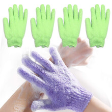 Yeyimei 2 Pairs Guantes Exfoliantes para Cuerpo Esponja de Baño Masaje Towel