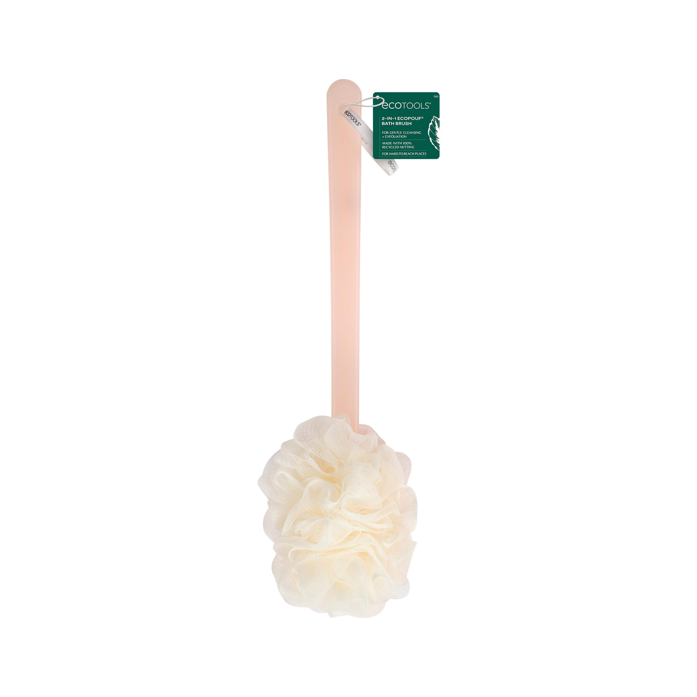 EcoTools Luffa Badebürste 2er Set – Mit Bambusgriff, Natürlicher Luffa-Schwamm Zum Peelen
