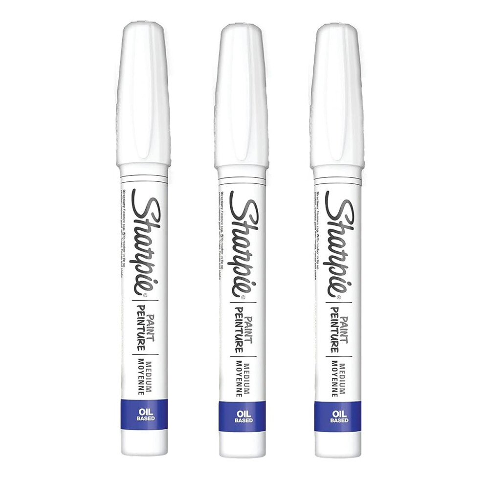 Sharpie  Medium Point  White Ink  Pack of 3 Oilased Paint Marker