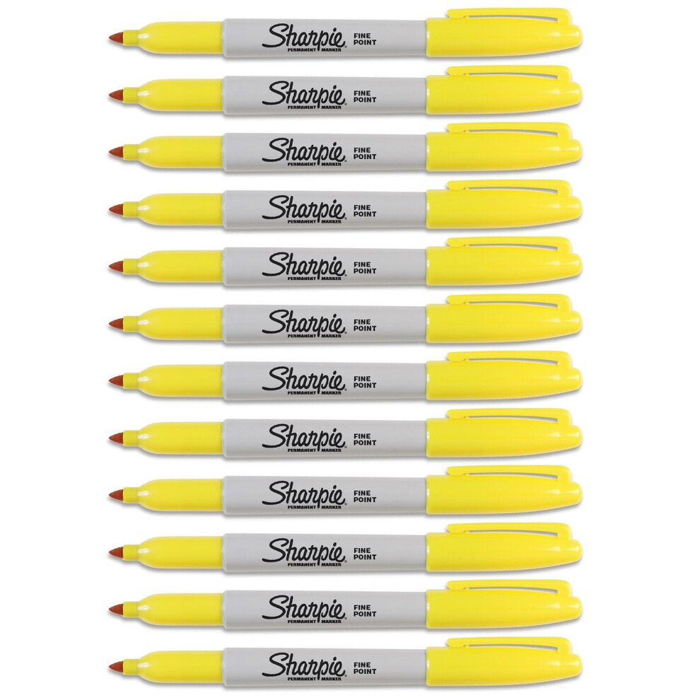 Sharpie Fine Point Permanent Markers  12 Yellow Markers(30005)