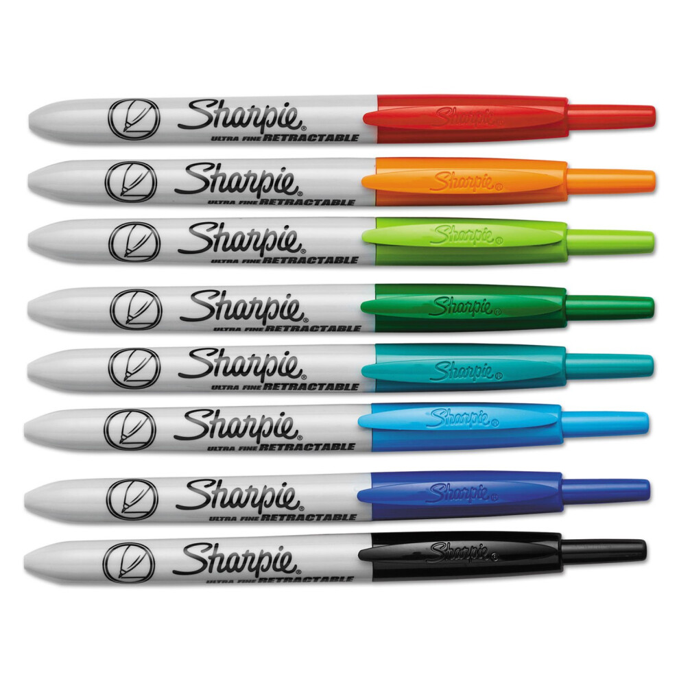 Sharpie 1742025 Retractable Permanent Marker Ultra Fine Tip Assorted C