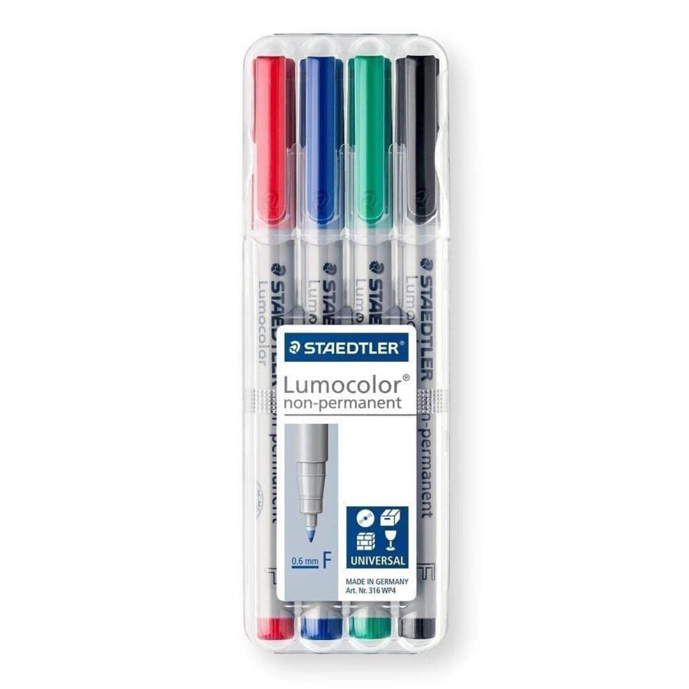 Staedtler Lumograph Non-Permanent Wet Erase Marker Pens  Fine Tip Refi