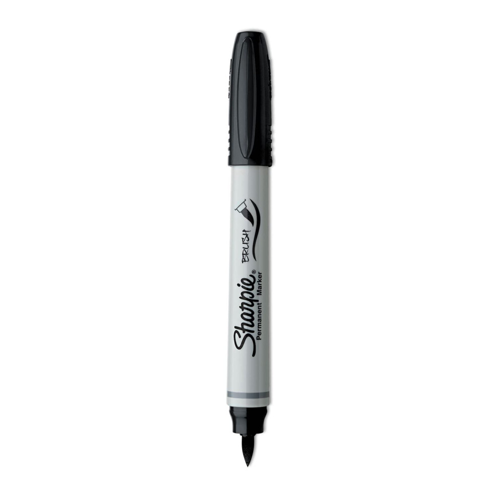 Sharpie 1810705 Permanent Marker  Brush Tip  Black  Dozen (SAN1810705)