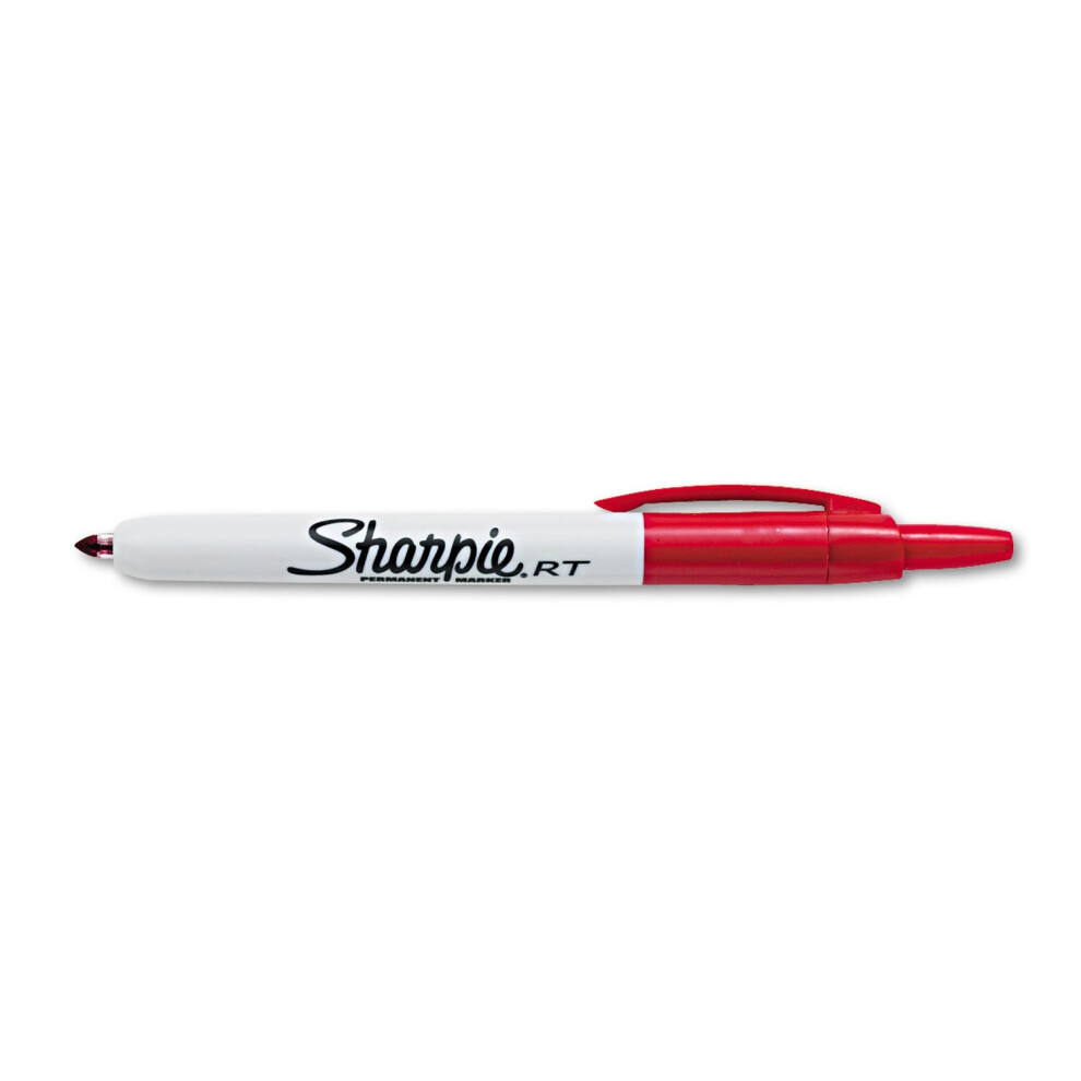 Sharpie Retractable Permanent Markers  Fine Point  Red  Dozen (32702)