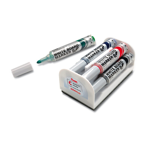 Pentel Pentel Maxiflo Liquid Ink Drywipe Marker Eraser Set 1