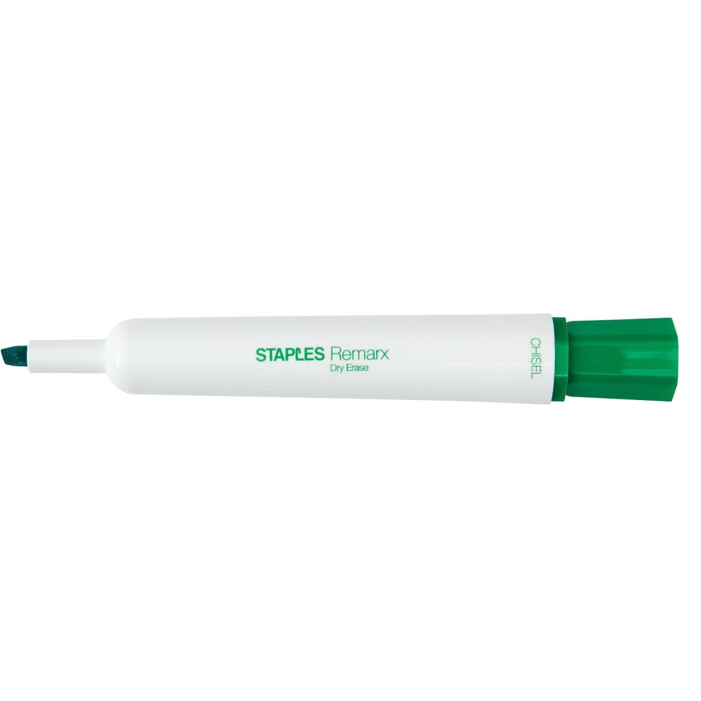 STAPLES 814956 Remarx Dry Erase Markers Broad Point Green 12/Pack (188