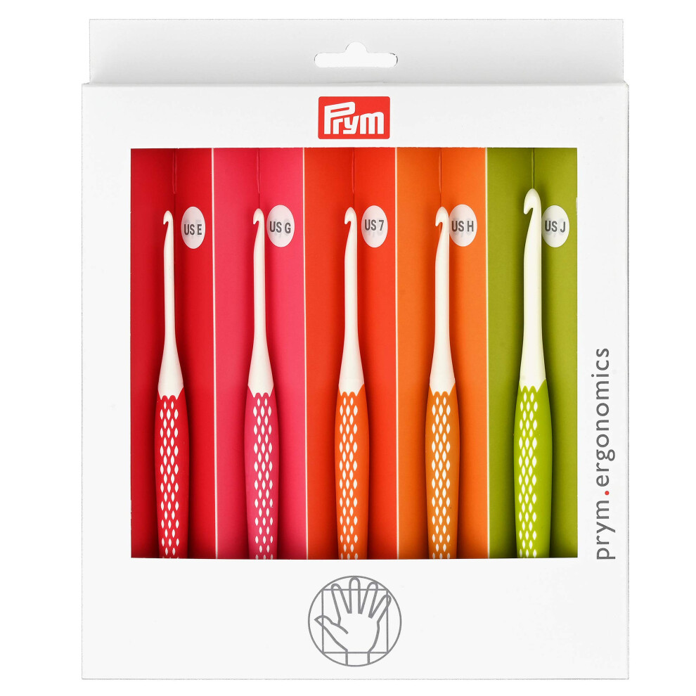 Prym Ergonomics Crochet Hook Set  Small (E  G  7  H  J)