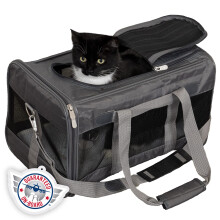 Transportín de viaje Sherpa Original Deluxe, aprobado por aerolíneas - Gris carbón, Grande