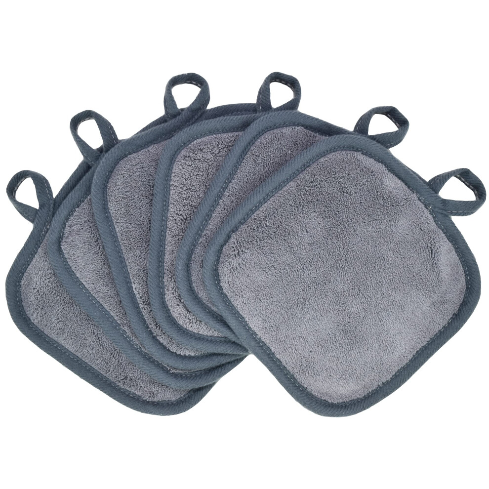 Bloomsesame Panni Struccanti Per Viso, Occhi, Labbra, Riutilizzabili, In Morbida Microfibra Per La Pulizia Del Viso, 5Inch X 5Inch, Confezione Da 6 (Grigio)-image