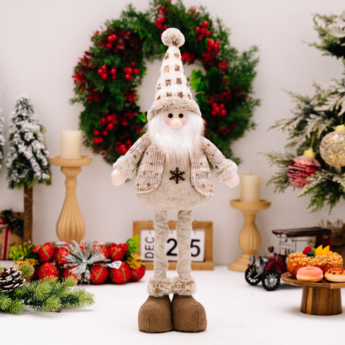 (European Old Man) Joyful Stretchable Doll Decoration With Snowman Reindeer And Elderly Characters Perfect For Christmas Atmosphere