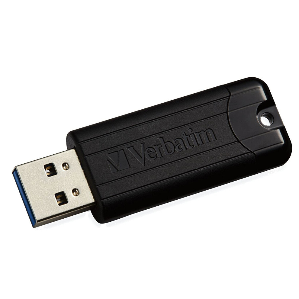 Verbatim 128GB Pinstripe USB 3.2 Gen 1 Flash Drive Retractable Thumb D