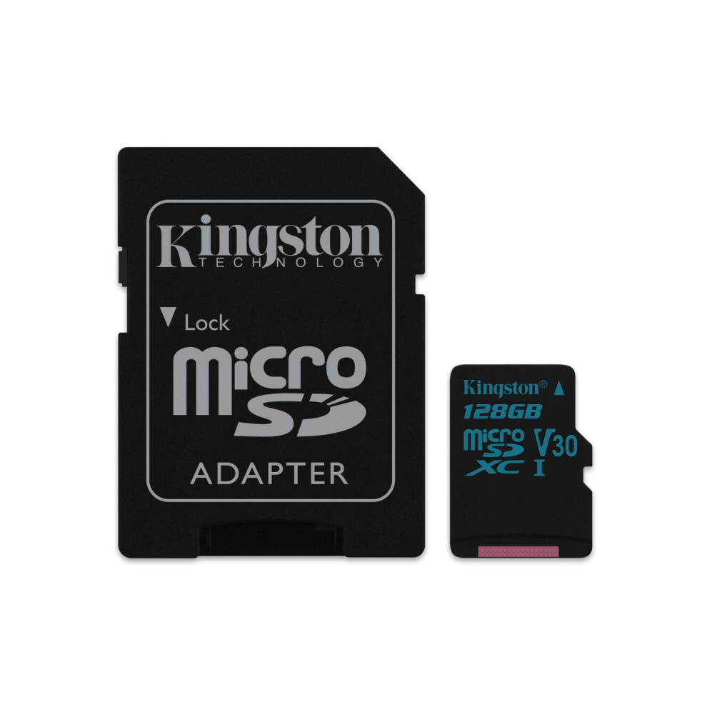 Kingston Canvas Go! 128GB microSDXC Class 10 microSD Memory Card UHS-I