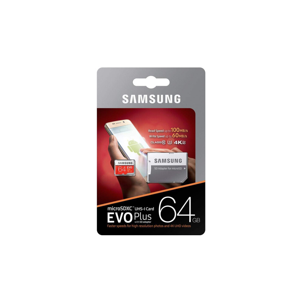 Samsung 64GB MicroSDXC EVO Plus Memory Card w/Adapter  (MB-MC64GA/EU)