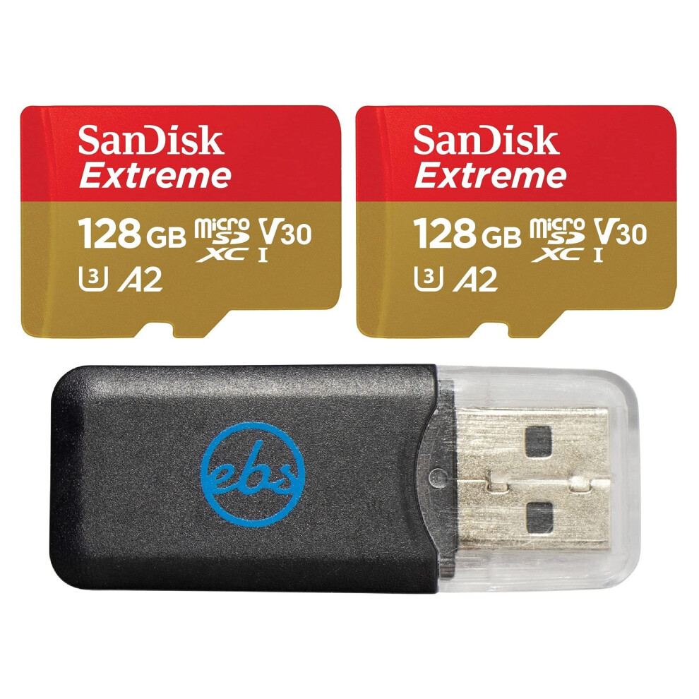 SanDisk Extreme (UHS-1 U3 / V30) A2 128GB MicroSD (2 Pack) Memory Card