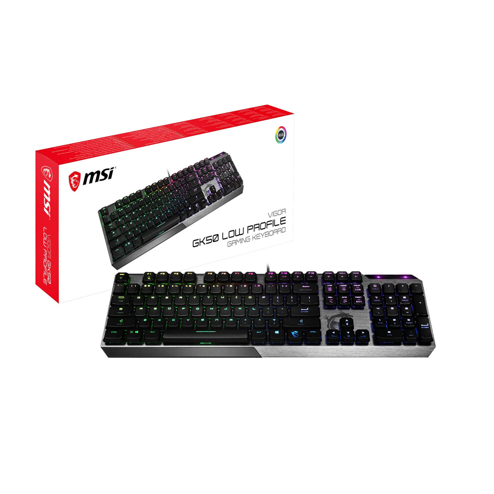 MSI Vigor GK50 Low Profile RGB Mechanical Gaming Keyboard  Kailh White