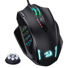 Redragon M908 Impact RGB MMO Gaming Mouse with 12 Side Buttons, 20 Programmable Buttons, RGB LED, Wired USB, Model 707062801