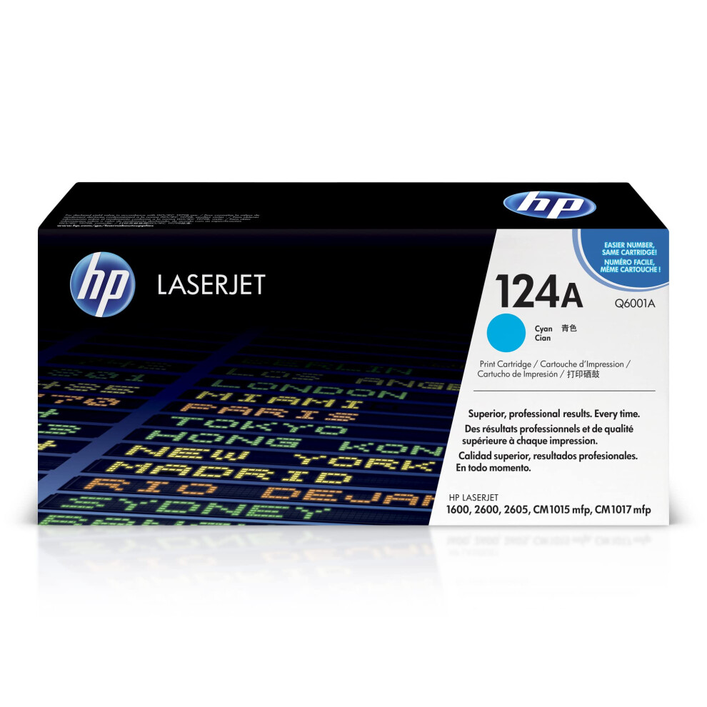 HP Original 124A Cyan Toner Cartridge Works with Color LaserJet 1600