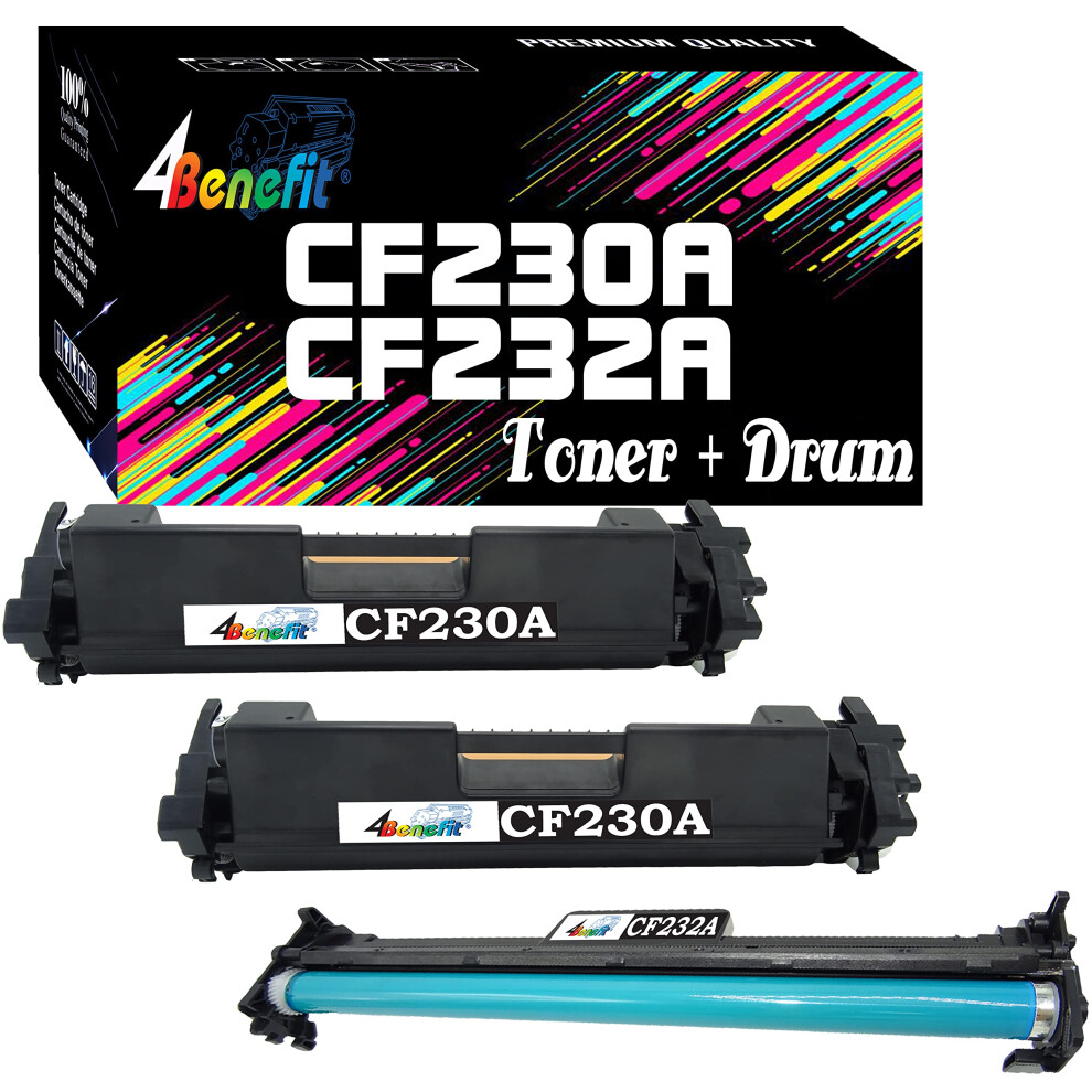 3-Pack 4Benefit Toner/Drum Compatible HP 30A CF230A Toner Cartridge an