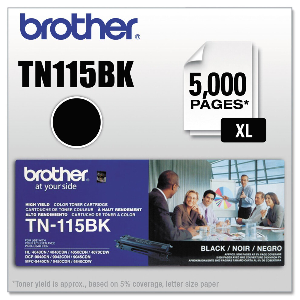 Brother TN115BK High-Yield Toner Cartridge  Black - in Retail Packagin