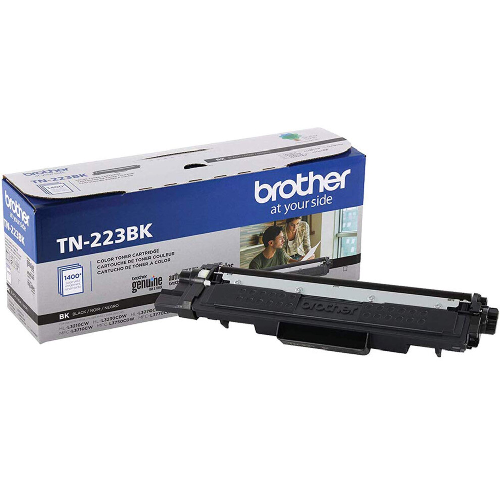 Brother Genuine TN223BK 2-Pack Standard Yield Black Toner Cartridge wi