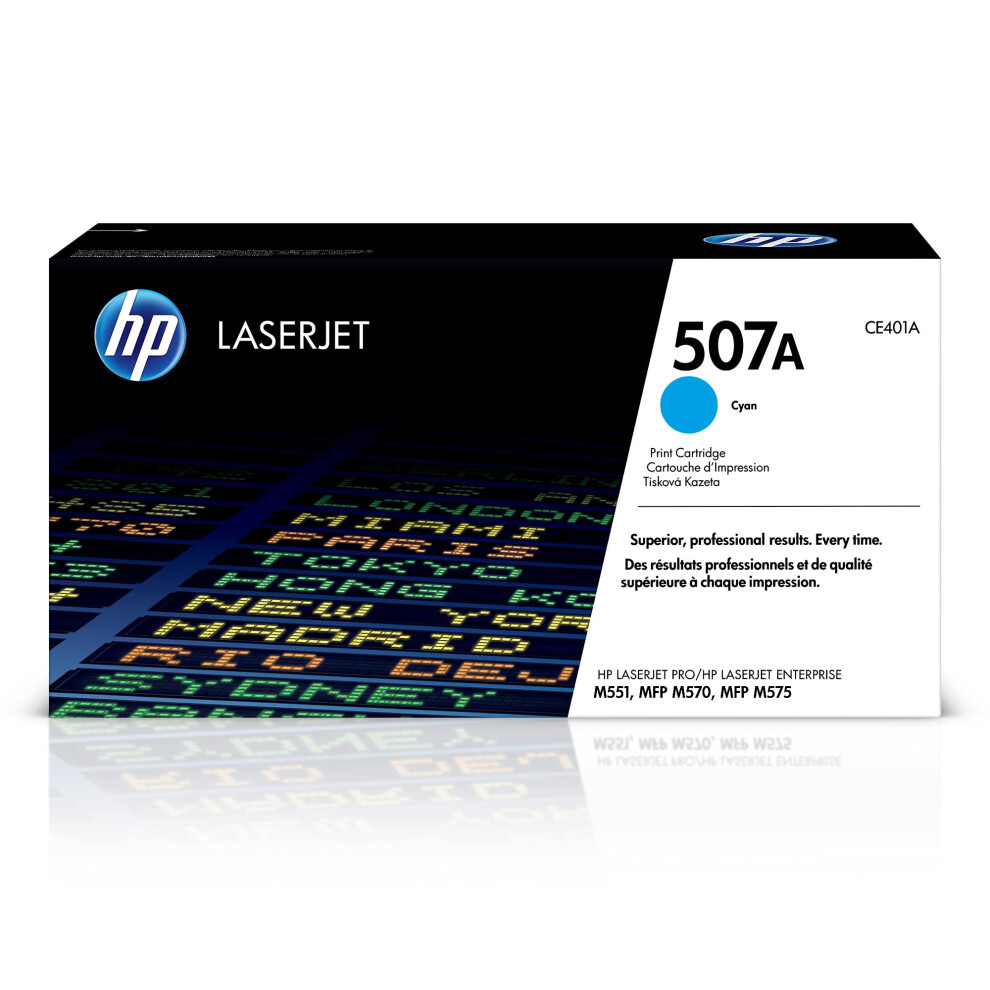 HP 507A Cyan Toner Cartridge Works with HP LaserJet Enterprise 500 col