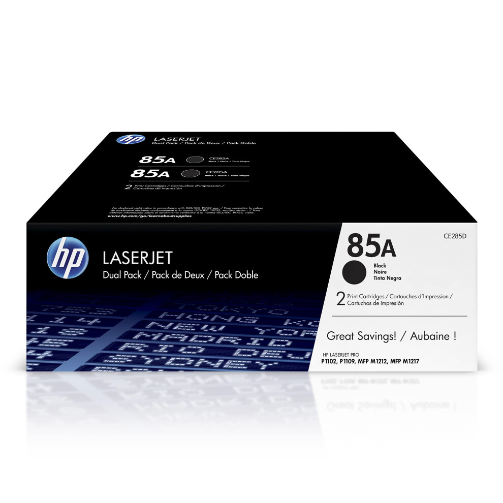 HP 85A Black Toner Cartridges (2-pack) | Works with HP LaserJet Pro P1