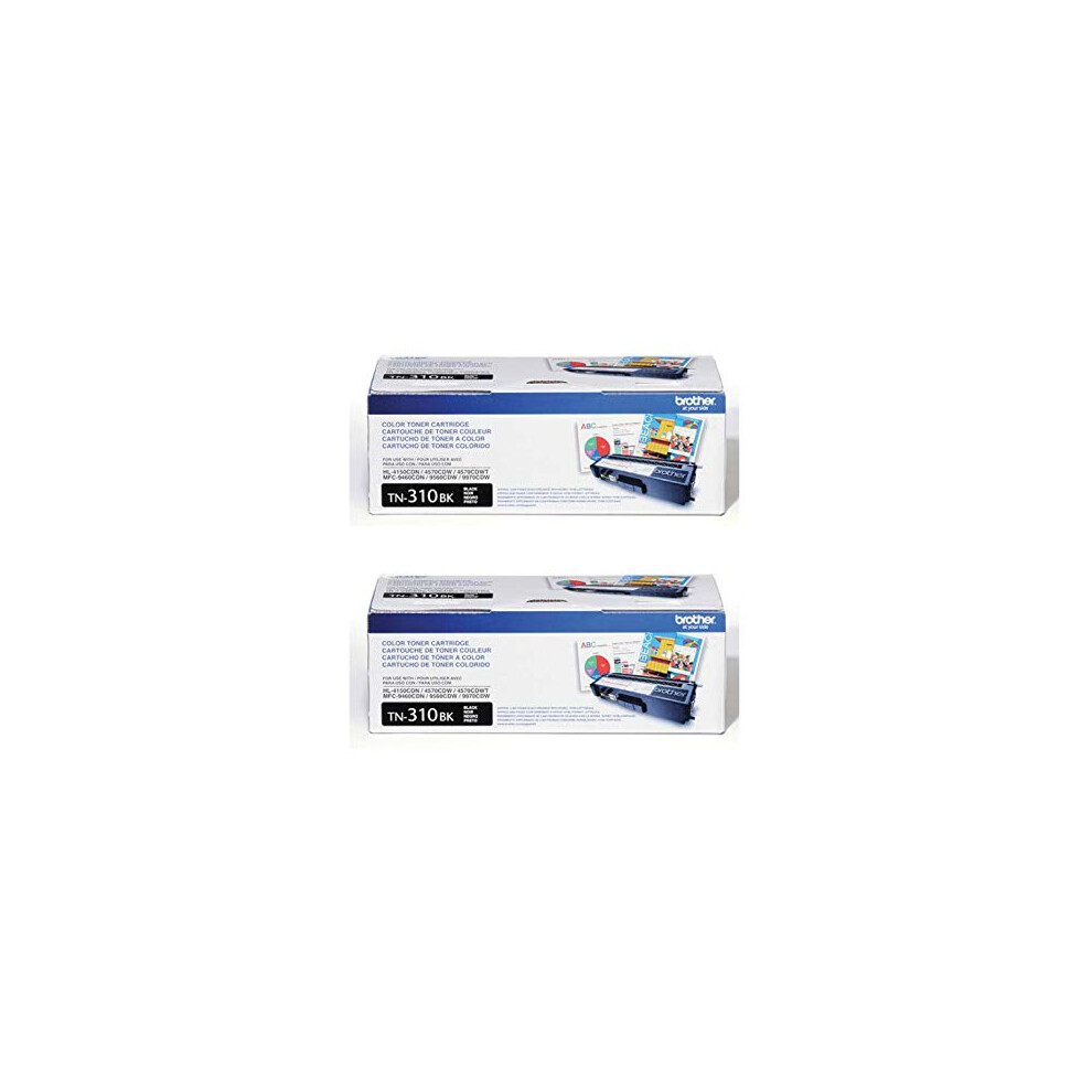 Genuine Brother TN310BK (TN-310BK) Black Toner Cartridge 2-Pack