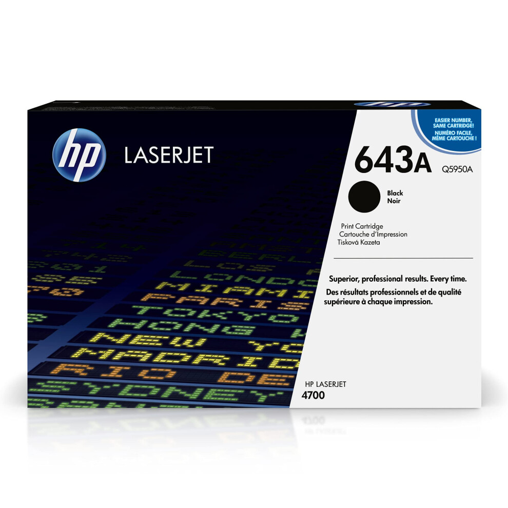 HP 643A Black Toner Cartridge | Works with HP Color LaserJet 4700 Seri