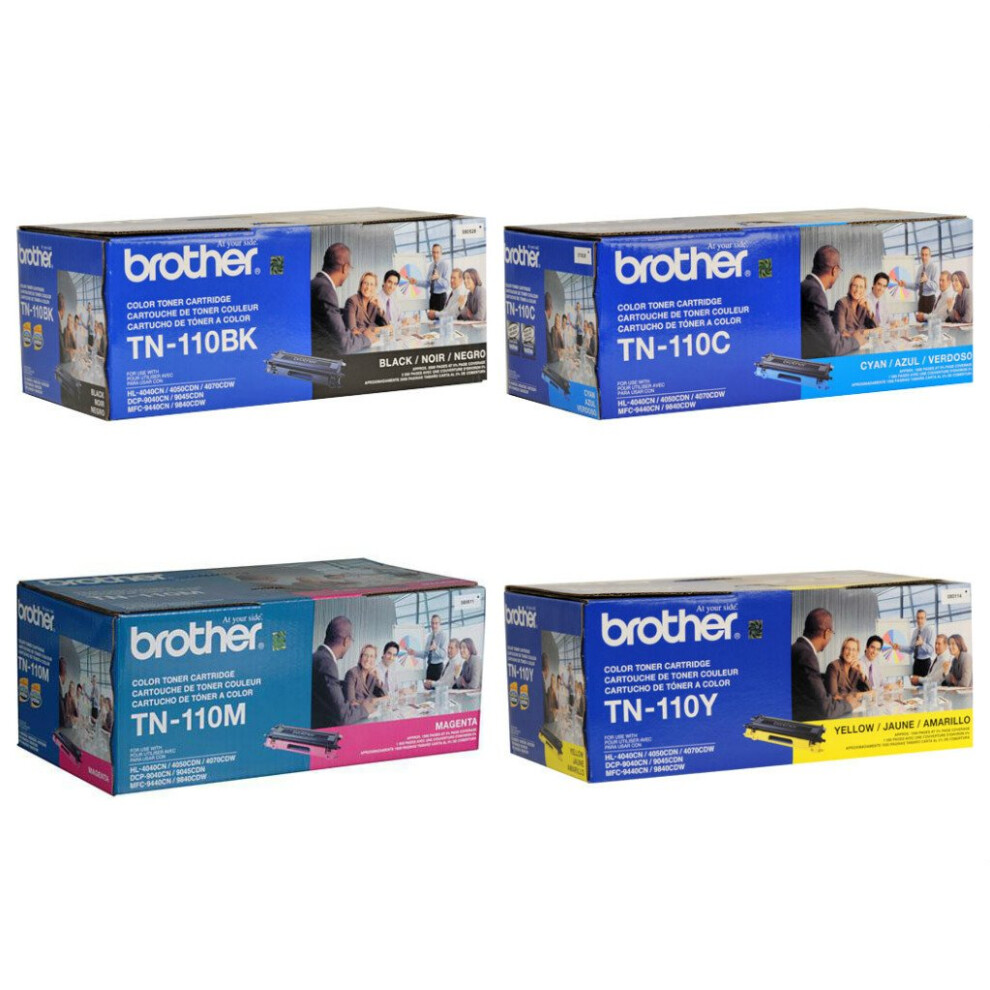 Brother TN-110 Color (Bk/C/M/Y) Cartridge 4-Pack