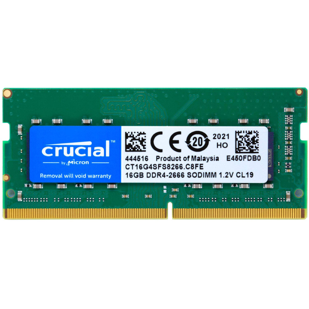 Crucial 16GB DDR4 SDRAM Memory Module - for Notebook - 16 GB - DDR4-26