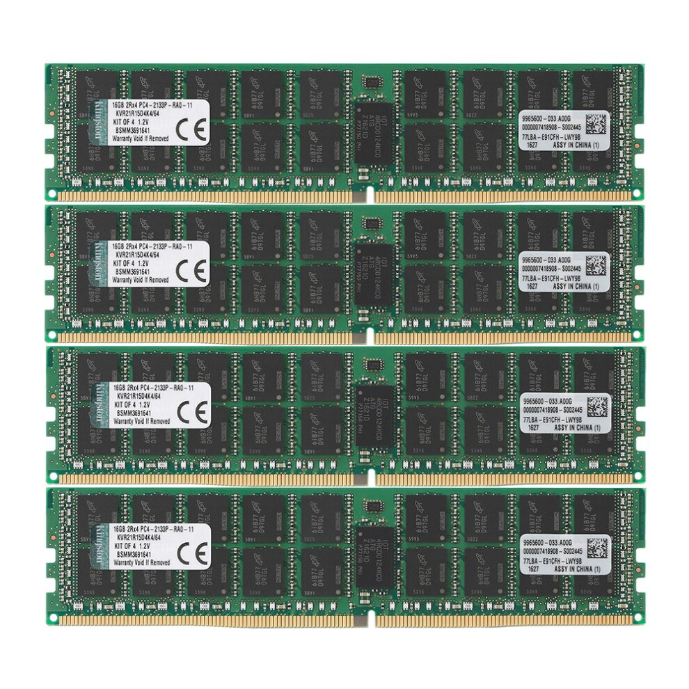 Kingston Technology 64GB RAM Kit (4x16GB) 2133MHz DDR4 ECC Reg CL15 DI