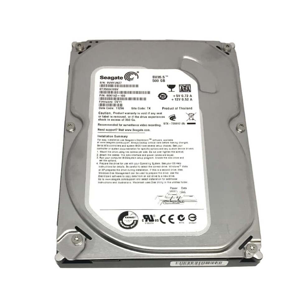 Seagate ST3500410SV 500GB 7200RPM 16MB Cache Sata Surveillance