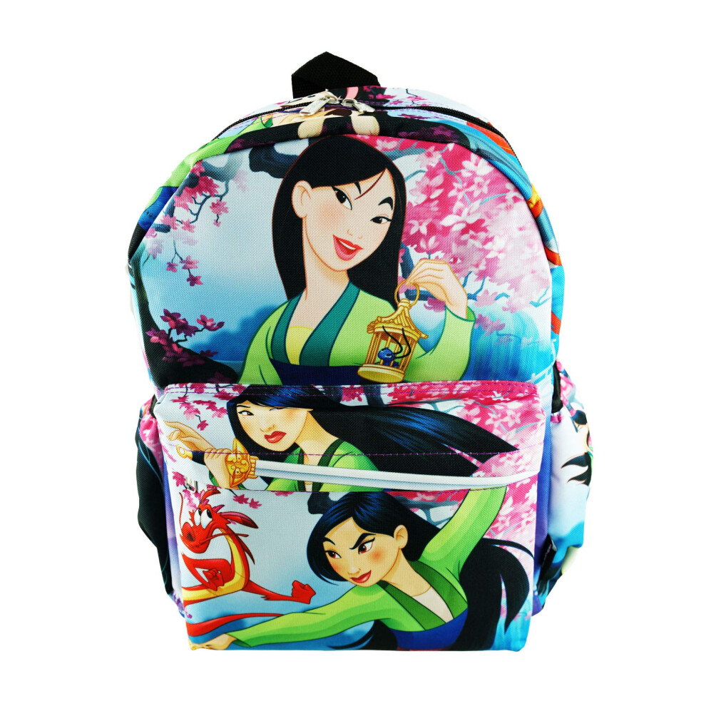 Disney Princess Mulan Deluxe Oversize Print Large 16"" Backpack with L