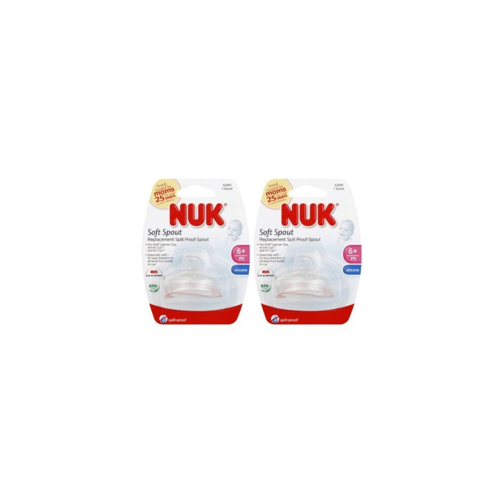 NUK Replacement Silicone Spout  Clear Pack of 2