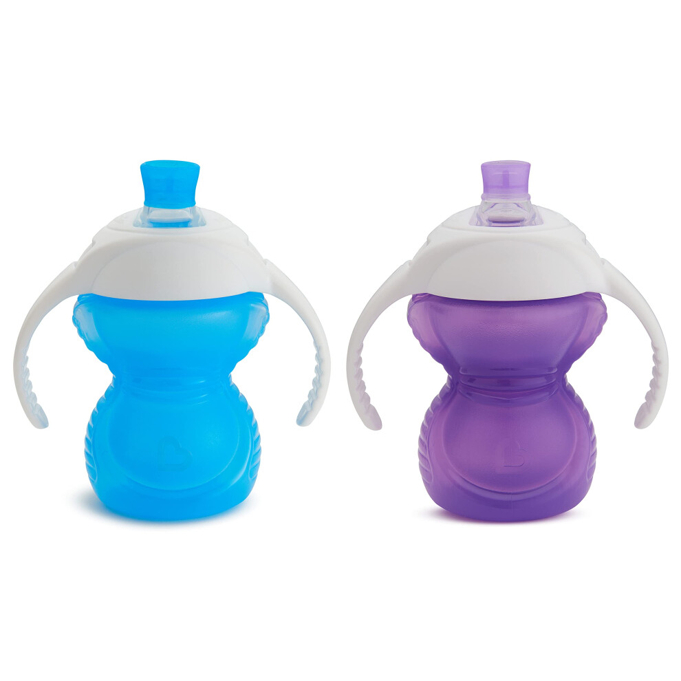 Munchkin Click Lock Bite Proof Trainer Cup  7 Ounce  2 Pack  Blue/Purp