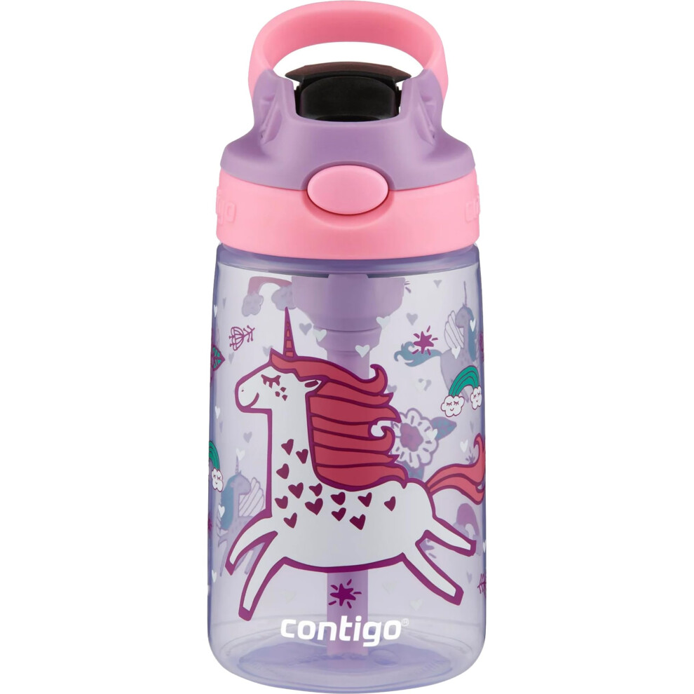 Contigo Kid's 14 oz. AutoSpout Straw Water Bottle - Lavender/Unicorns