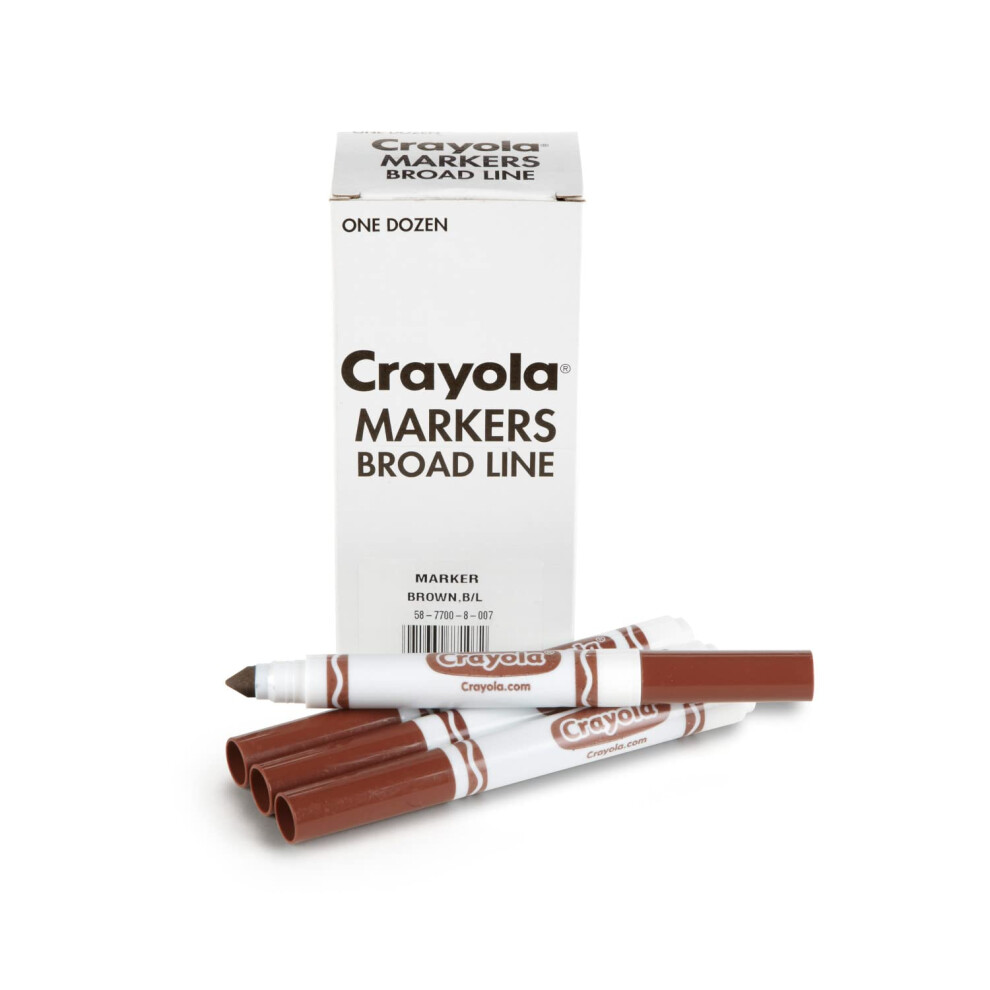 Crayola Broad Line Markers  Brown  12 Count Bulk Markers