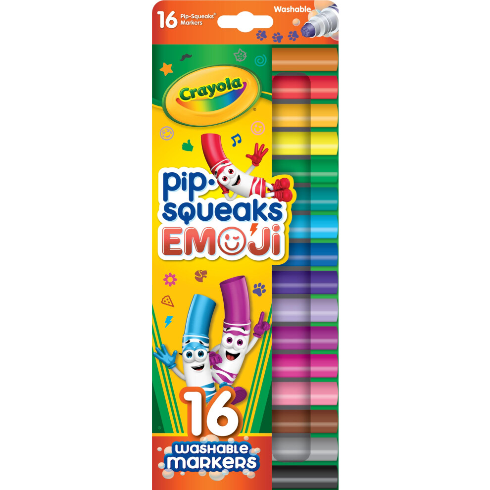 Crayola Emoji Stampers  Pip Squeaks Washable Markers  Gift for Boys &