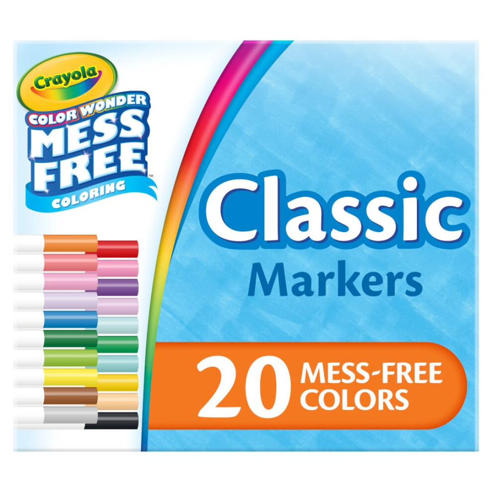 Crayola Color Wonder Marker Set  20 Mess Free Broad Line Markers for K