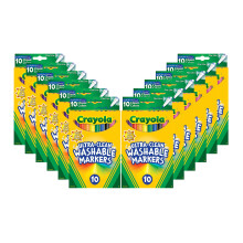 Crayola Ultra Clean Washable Markers - 12 Pack (10ct), Bulk Fine Line Markers for Classrooms, Kids, Nontoxic